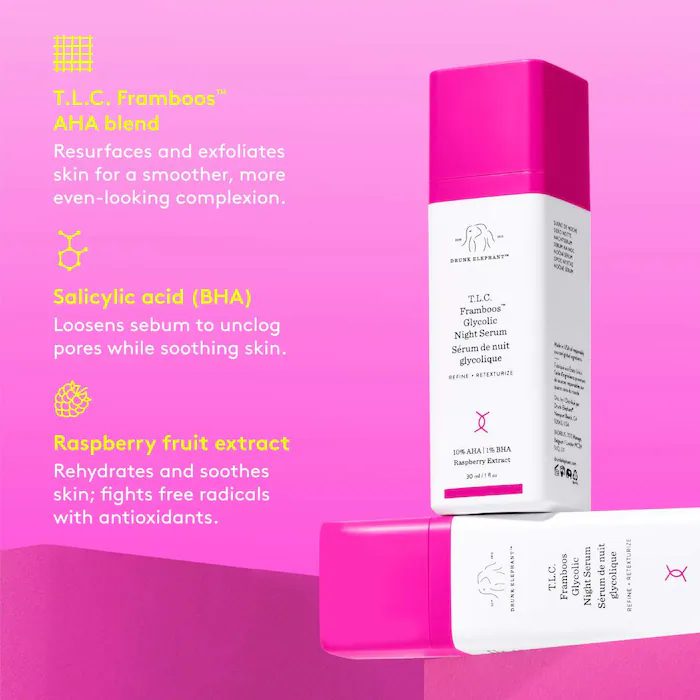 Drunk Elephant  T.L.C. Framboos™ Glycolic Resurfacing Night Serum 4